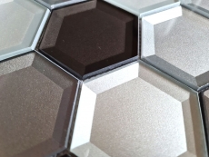 Motif à main Carreau de mosaïque Mosaïque de verre Combihexagonal 3D optique mix mur cuisine salle de bain MOS88-XB159_m