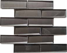 Échantillon manuel Carreau de mosaïque Mosaïque de verre Kombi optique 3D noir dosseret de cuisine Miroir de carrelage MOS88-MOS88-XB09_m