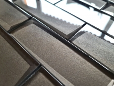 Échantillon manuel Carreau de mosaïque Mosaïque de verre Kombi optique 3D noir dosseret de cuisine Miroir de carrelage MOS88-MOS88-XB09_m