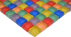 Motif main Carreau de mosaïque de verre Mix multicolore rouge bleu jaune vert Carrelage salle de bain MOS88-XC123_m