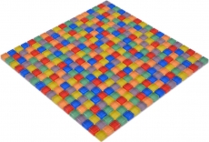 Motif main Carreau de mosaïque de verre Mix multicolore rouge bleu jaune vert Carrelage salle de bain MOS88-XC123_m