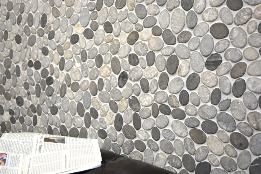 Échantillon manuel de carreaux de mosaïque Pierre naturelle Galets de rivière galets de pierre coupés ash gris carreaux MOS30-SANI_m