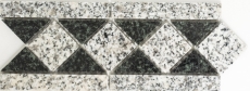 Mosaïque Bordure Borde Padang pierre naturelle grise noire 8x20 cm Article 860/BT