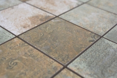 Mosaïque céramique grès cérame beige marron gris vert mat mur sol cuisine salle de bain douche MOS16-71CB