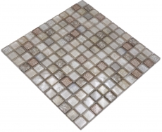 Mosaïque de verre Carreau de mosaïque beige brillant crocodile structure mur cuisine salle de bain douche MOS68-WL34
