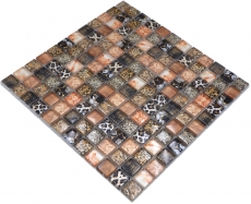 Mosaïque de verre Carreau de mosaïque marron brillant Léopard mur cuisine salle de bain douche MOS68-WL64