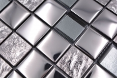 Mosaïque de verre Carreau de mosaïque electroplated argent métal cuisine carreaux MOS88-XCB5