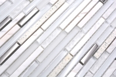 Pierre naturelle Mosaïque de verre Composite/pierre blanc brillant mur cuisine salle de bain douche - MOS86-SV62