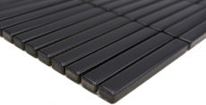 Mosaïque céramique Bâtonnets noir mat mur cuisine salle de bain douche MOS24-CG01