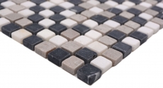 Mosaïque de pierre naturelle Marbre beige gris noir mat mur sol cuisine salle de bain douche MOS38-15-1125