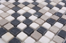 Mosaïque de pierre naturelle Marbre beige gris noir mat mur sol cuisine salle de bain douche MOS38-15-1125