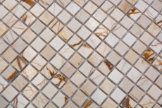Mosaïque de pierre naturelle Marbre golden cream poli mur sol cuisine salle de bain douche MOS38-15-2807