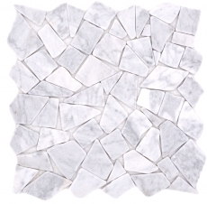 Mosaïque de pierre naturelle Marbre blanc aspect carrare mat mur sol cuisine salle de bain douche MOS44-30-2030