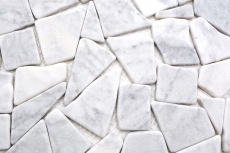 Mosaïque de pierre naturelle Marbre blanc aspect carrare mat mur sol cuisine salle de bain douche MOS44-30-2030