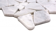 Mosaïque de pierre naturelle Marbre blanc aspect carrare mat mur sol cuisine salle de bain douche MOS44-30-2030