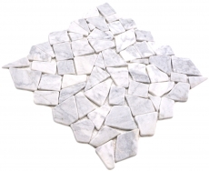 Mosaïque de pierre naturelle Marbre blanc aspect carrare mat mur sol cuisine salle de bain douche MOS44-30-2030