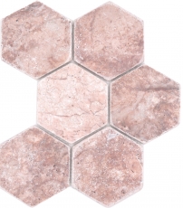 Pierre naturelle Carreaux de mosaïque Terrasse Travertin rouge mat mur sol cuisine salle de bain douche MOS42-HX145