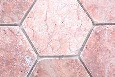 Pierre naturelle Carreaux de mosaïque Terrasse Travertin rouge mat mur sol cuisine salle de bain douche MOS42-HX145