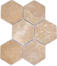Pierre naturelle Carreaux de mosaïque Terrasse Travertin noix mat mur sol cuisine salle de bain douche MOS42-HX144