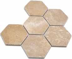 Pierre naturelle Carreaux de mosaïque Terrasse Travertin noix mat mur sol cuisine salle de bain douche MOS42-HX144