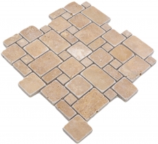 Pierre naturelle Carreaux de mosaïque Terrasse Travertin noix mat mur sol cuisine salle de bain douche MOS40-FP44