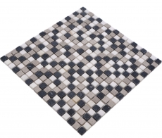 Mosaïque de pierre naturelle Marbre beige gris noir mat mur sol cuisine salle de bain douche MOS38-15-1125_f