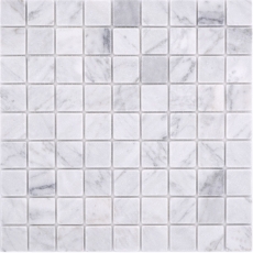 Mosaïque en pierre naturelle Marbre blanc aspect carrare mat mur sol cuisine salle de bain douche MOS42-32-2000_f