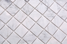 Mosaïque en pierre naturelle Marbre blanc aspect carrare mat mur sol cuisine salle de bain douche MOS42-32-2000_f