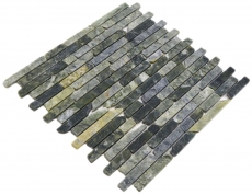 Pierre naturelle Carreaux de mosaïque Marbre vert mat mur sol cuisine salle de bain douche MOS40-0407_f