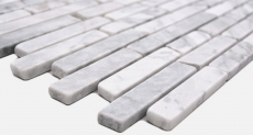Pierre naturelle Carreaux de mosaïque Marbre blanc aspect carrare mat mur sol cuisine salle de bain douche MOS40-Brick2000_f
