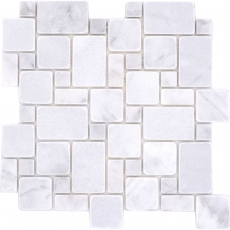 Pierre naturelle Carreaux de mosaïque Marbre blanc mat mur sol cuisine salle de bain douche MOS40-FP42_f