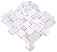 Pierre naturelle Carreaux de mosaïque Marbre blanc mat mur sol cuisine salle de bain douche MOS40-FP42_f