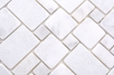 Pierre naturelle Carreaux de mosaïque Marbre blanc mat mur sol cuisine salle de bain douche MOS40-FP42_f