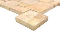 Pierre naturelle Carreaux de mosaïque Travertin jaune dor mat mur sol cuisine salle de bain douche MOS40-FP51_f