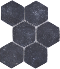 Pierre naturelle Carreaux de mosaïque Marbre noir mat mur sol cuisine salle de bain douche MOS42-HX143_f