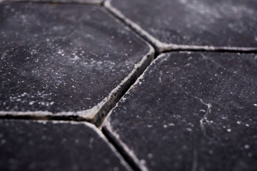 Pierre naturelle Carreaux de mosaïque Marbre noir mat mur sol cuisine salle de bain douche MOS42-HX143_f