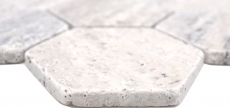 Pierre naturelle Carreaux de mosaïque Travertin blanc gris mat mur sol cuisine salle de bain douche MOS42-HX147_f