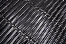 Mosaïque céramique Bâtonnets noir brillant mur cuisine salle de bain douche MOS24-CG21_f