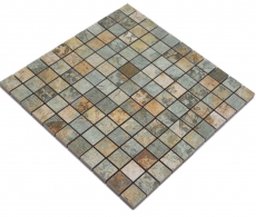 Échantillon manuel mosaïque céramique grès cérame beige brun gris vert mat mur sol cuisine salle de bain douche MOS18-25CB_m