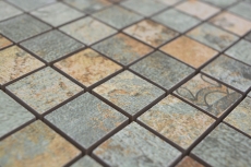 Échantillon manuel mosaïque céramique grès cérame beige brun gris vert mat mur sol cuisine salle de bain douche MOS18-25CB_m