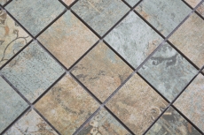 Échantillon manuel mosaïque céramique grès cérame beige marron vert mat mur sol cuisine salle de bain douche MOS14-47CB_m