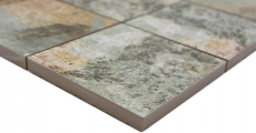 Échantillon manuel mosaïque céramique grès cérame beige brun gris vert mat mur sol cuisine salle de bain douche MOS23-95CB_m