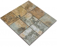 Échantillon manuel mosaïque céramique grès cérame beige brun gris vert mat mur sol cuisine salle de bain douche MOS23-95CB_m