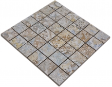 Motif main mosaïque céramique grès cérame multicolore mat mur sol cuisine salle de bain douche MOS14-47CS_m