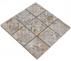 Motif main mosaïque céramique grès cérame multicolore mat mur sol cuisine salle de bain douche MOS23-95CS_m