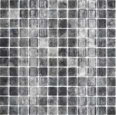 Échantillon manuel Mosaïque de piscine Mosaïque de verre noir anthracite changeant mur sol cuisine salle de bain douche MOS220-P56253_m