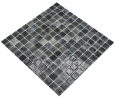 Échantillon manuel Mosaïque de piscine Mosaïque de verre noir anthracite changeant mur sol cuisine salle de bain douche MOS220-P56253_m