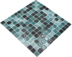 Échantillon manuel Mosaïque de piscine Mosaïque de verre vert anthracite changeant mur sol cuisine salle de bain douche MOS220-P56258_m