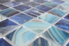Échantillon manuel Mosaïque de piscine Mosaïque de verre bleu royal changeant brillant mur sol cuisine salle de bain douche MOS220-P56384_m