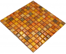Motif main Mosaïque de verre orange brillant Snake mur cuisine salle de bain douche MOS68-WL44_m